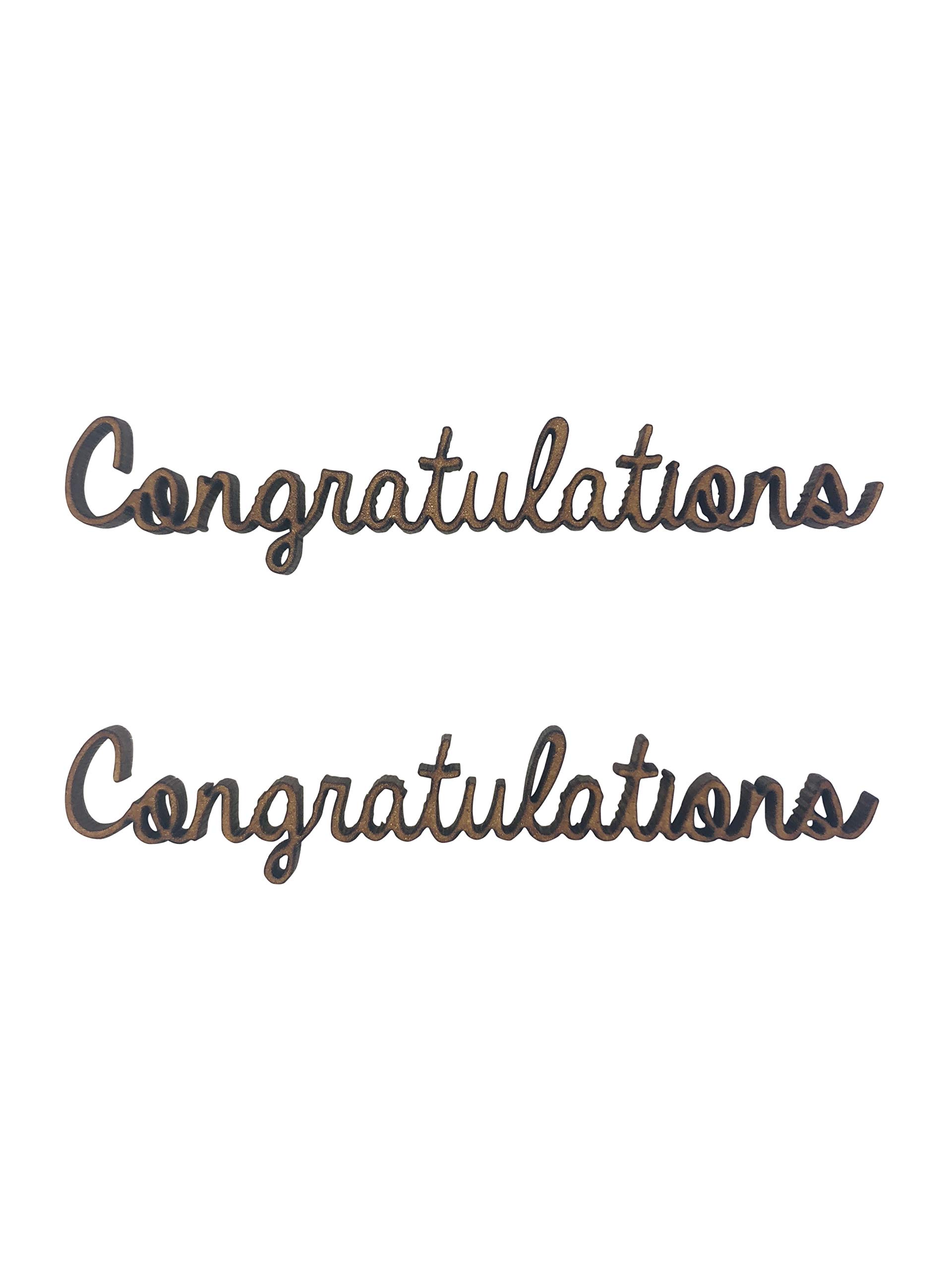 The Crafty Cow 6X Congratulations Words 7Cm Wood Craft Embelishments Laser Cut Shape Mdf