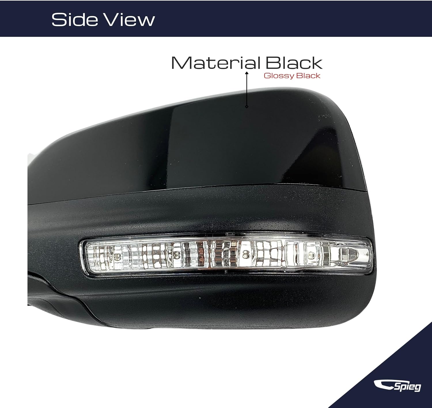 Spieg Driver Side Mirror for 2016-2019 Ford Explorer Power Heated Manual Fold Turn Signal Puddle Lamp Spotter Glass Black 7 Pins Left FO1320554