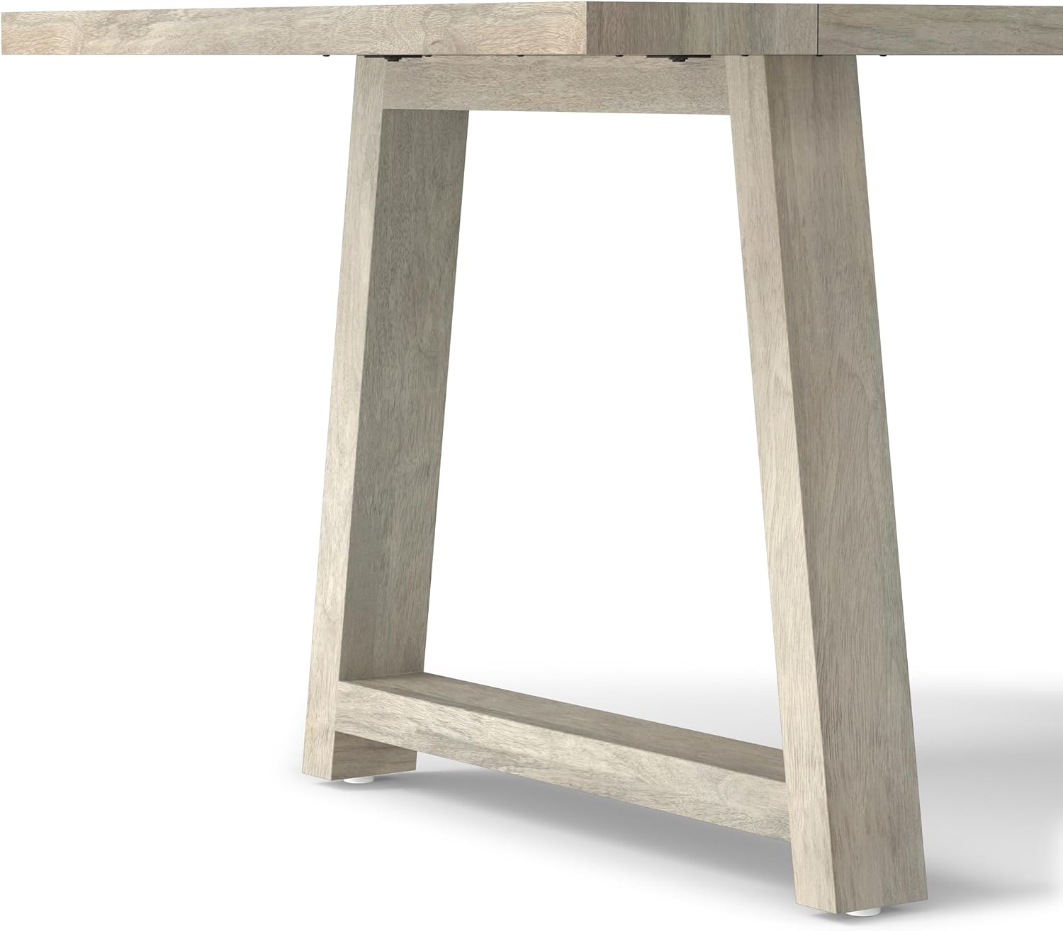 SIMPLIHOME Whitley Dining Table - 72 inch Wide Solid Mango Wood Rectangular Table in White Wash, Modern Farmhouse Style for Dining Room or Kitchen with Extra-Thick Trestle Base, Seats 6