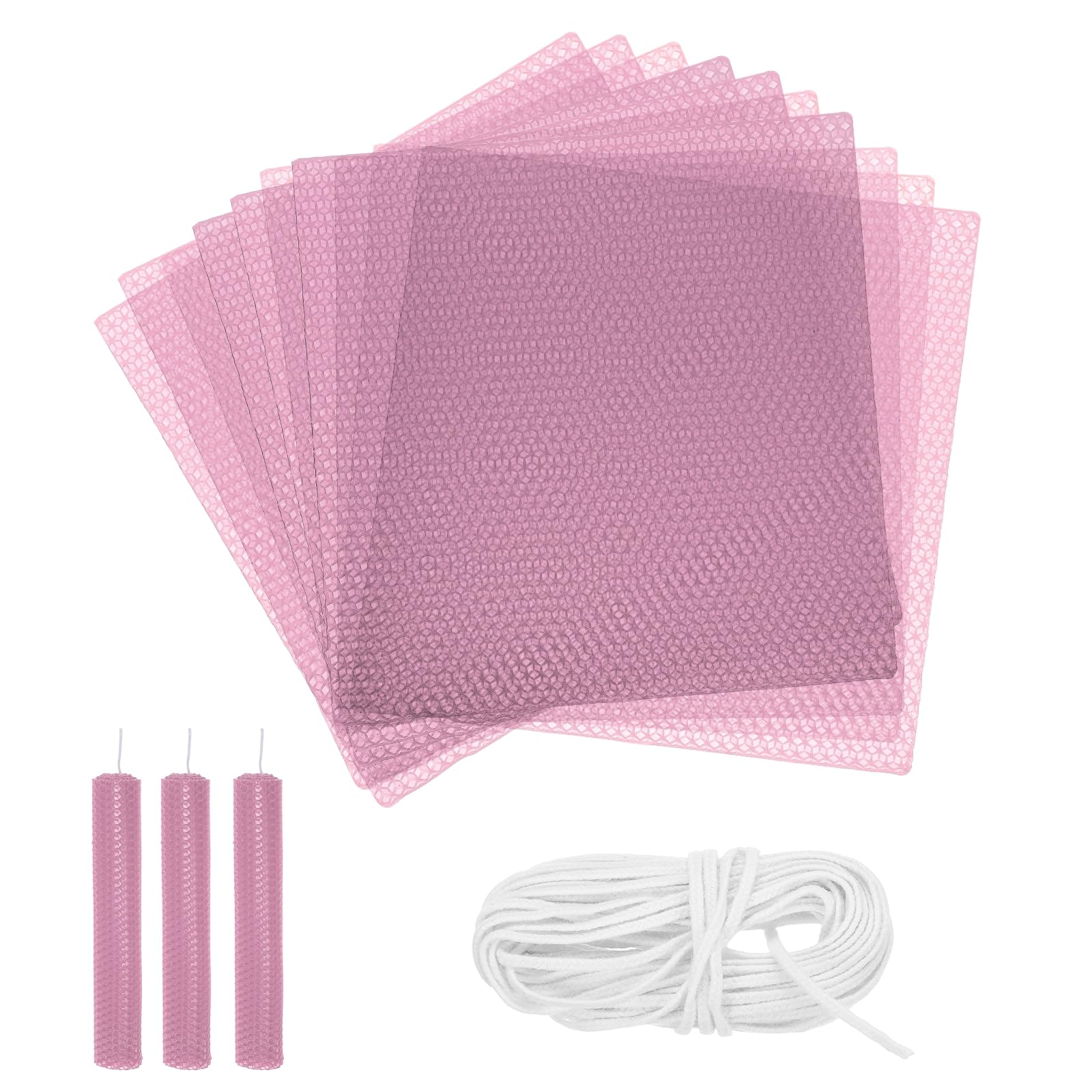 Kit fabrication bougie cire d'abeille sans fonte pour créer facilement vos bougies roses