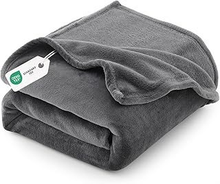 CozyLux Kuscheldecke Flauschig Decke 150x200 - XL Flanell Kuscheldecke 150x200, Weiche Sofa Decke, Warme Fleecedecke Wohndecke für 4 Jahreszeiten, Leicht Sofa Überwurf, Blanket 150x200 cm, Grau