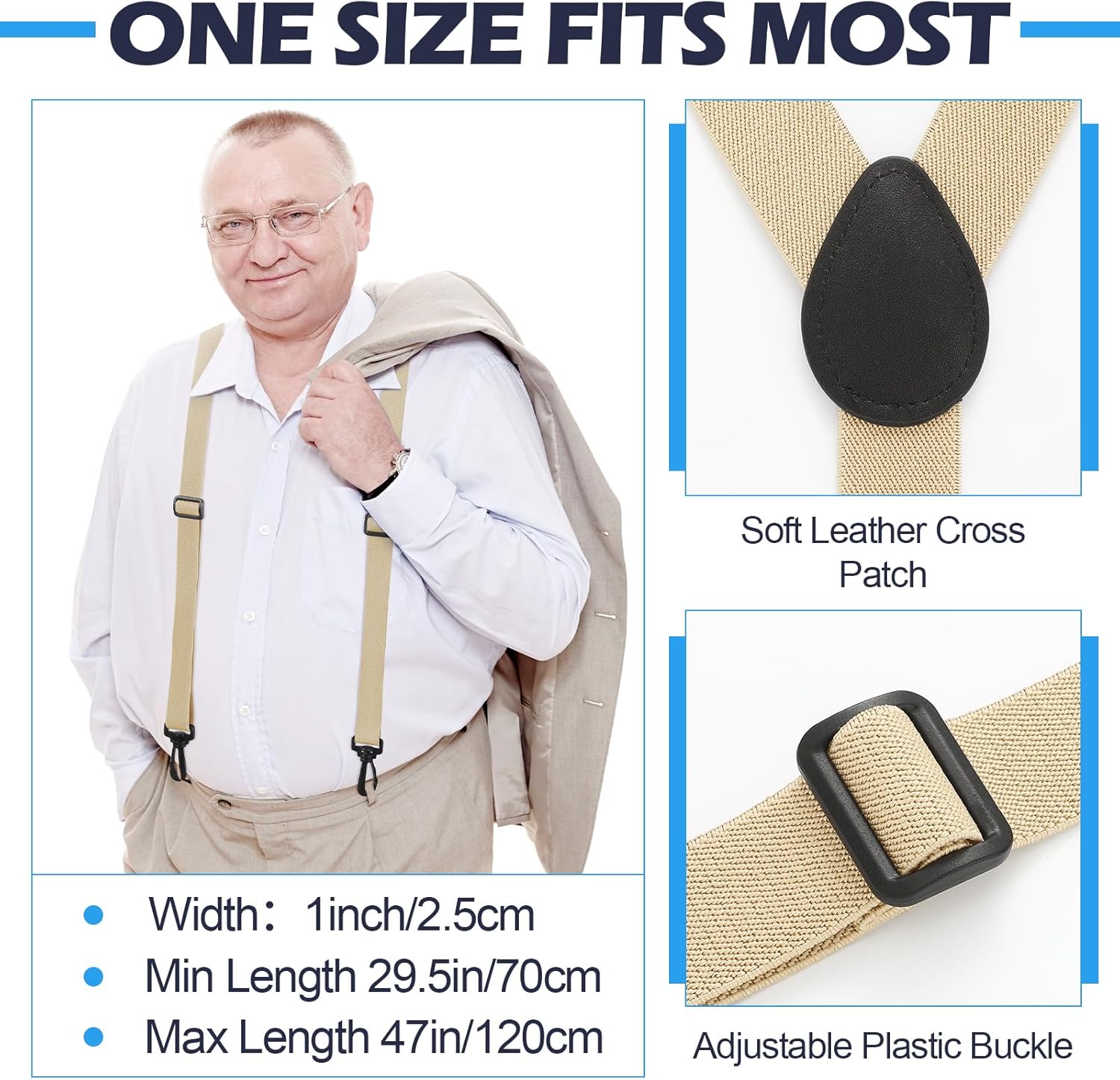 Panitay 3 Pcs Suspenders for Men Adjustable Hidden Suspenders with Elastic Straps Y Back Heavy Duty Under Clothing Shirt - Image 2