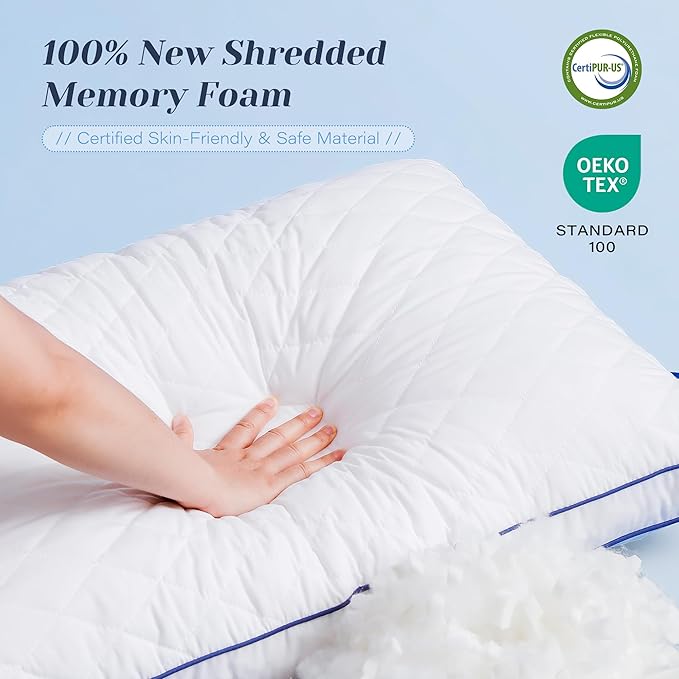 Set 2 Almohadas Memory Foam King Size con Diseño Gusset miniatura 4