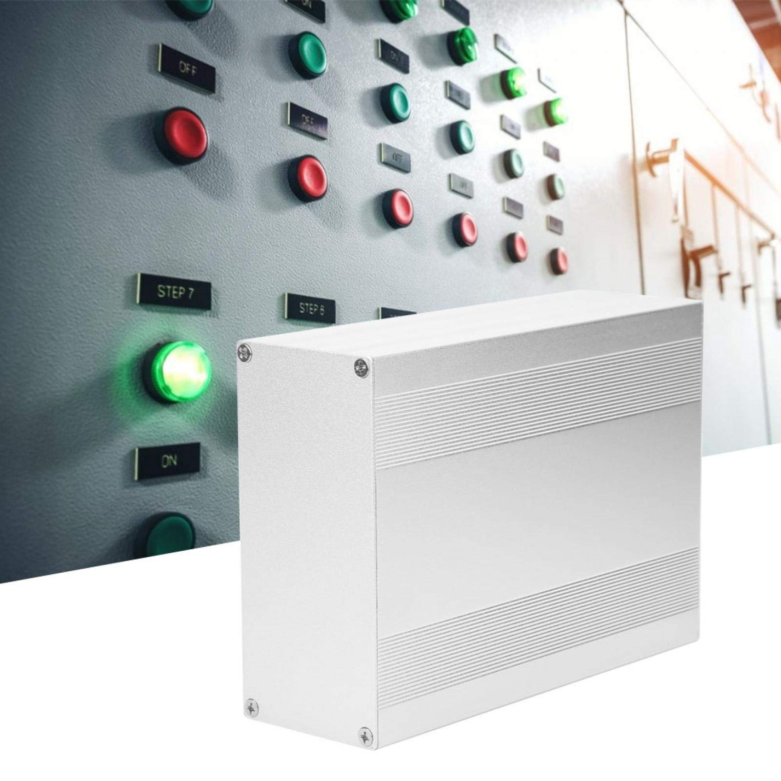 Scatola di progetto in alluminio, scatola elettronica per involucro in alluminio 68x145x200mm Custodia per involucro per circuito elettronico fai-da-te argento opaco