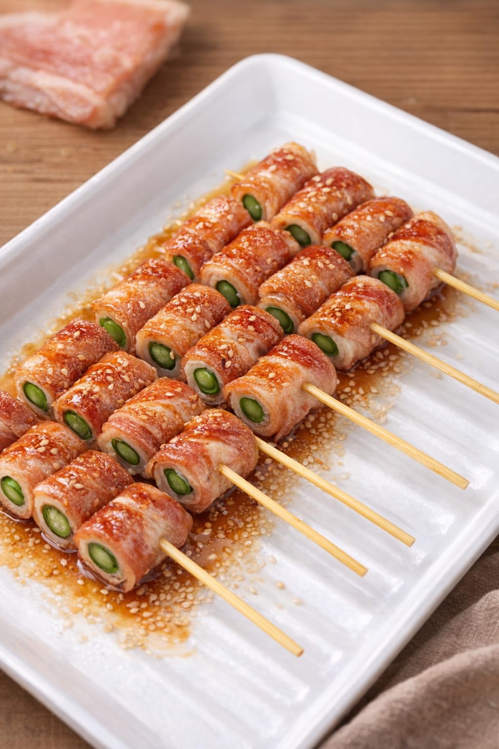 Amazon.co.jp: 【業務用】豚ばらとアスパラ巻き串 35g×5本 冷凍 焼き鳥