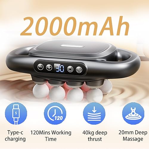 Miniatura 6 de Masajeador Zevessa 2026 Relief Wave Pro 3, masajeador de 16 cabezas de tejido profundo, masajeador eléctrico de espalda de 16 puntos, 30 niveles de