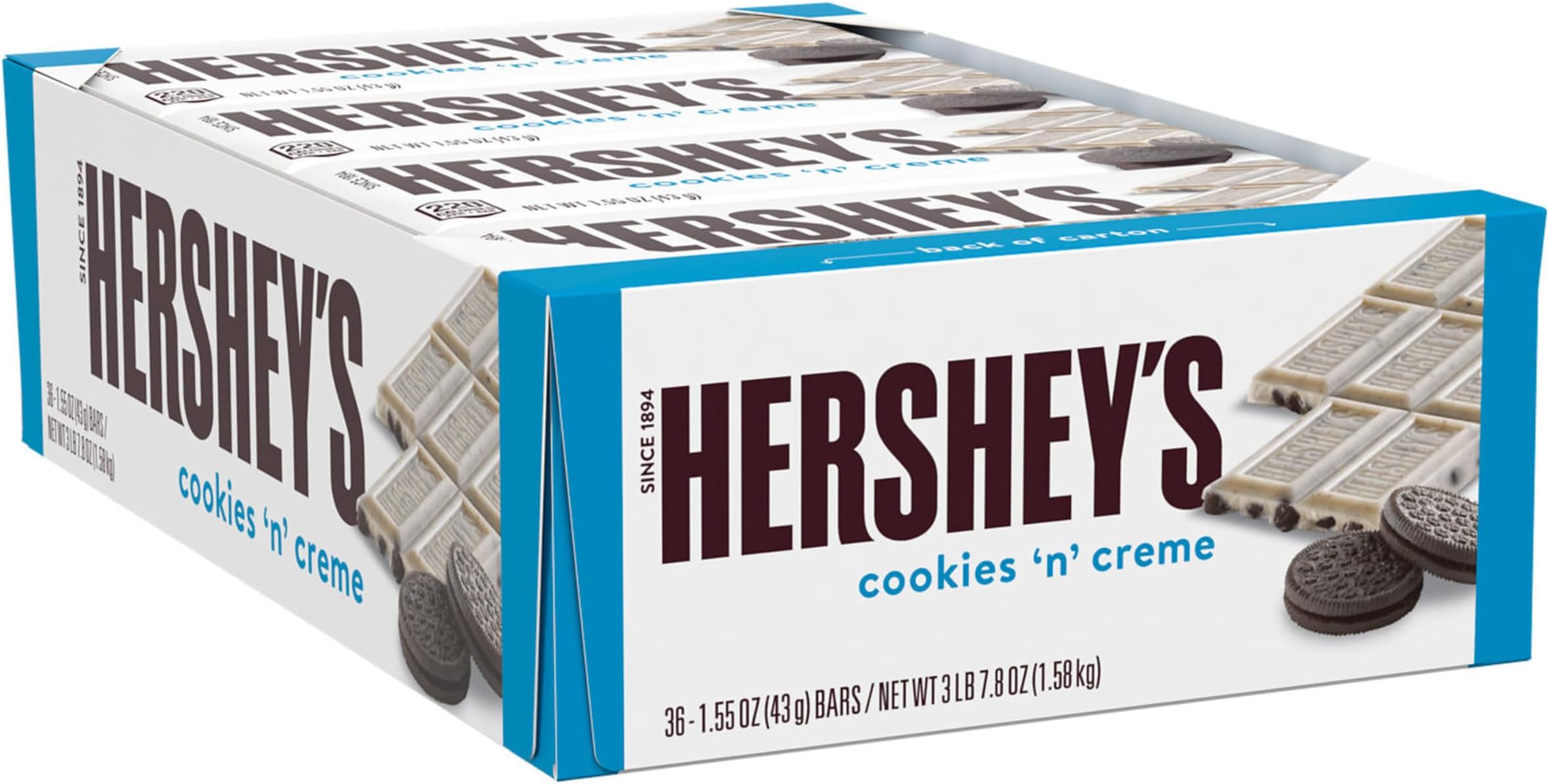 Cookies 'n' Creme Candy Bars, 1.55 oz (36 Count)