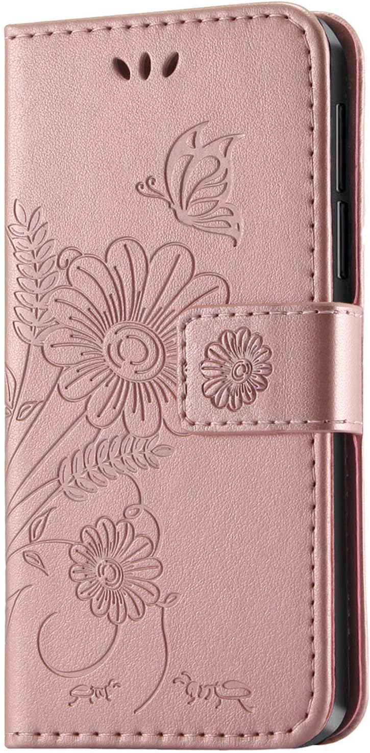 kazineer Honor 9 Lite Case Premium Leather Phone Case Protective Cover for Huawei Honor 9 Lite (Pink gold)