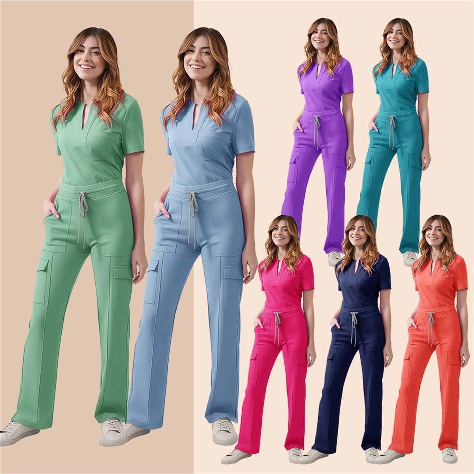 Uniforme Sanitario Mujer Beauty Salon Work Wear Top-Pants SPA Nursing Tunic Suit