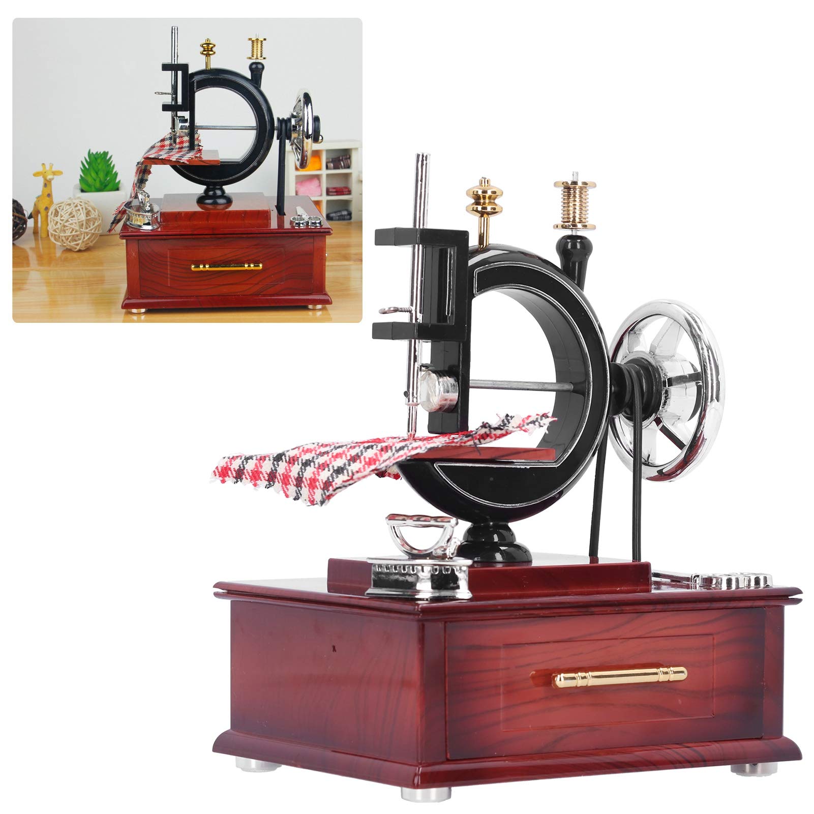 Music Box, Classical Mini Sewing Machine Music Box, The Workmanship is Exquisite, for Collection and Decoration