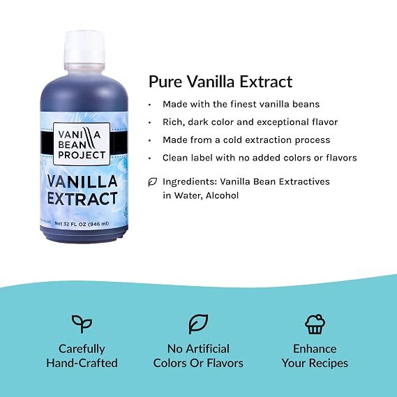 Pure Vanilla Extract | Cooking and Baking Necessity | Vanilla Bean Project | 4 Ounce