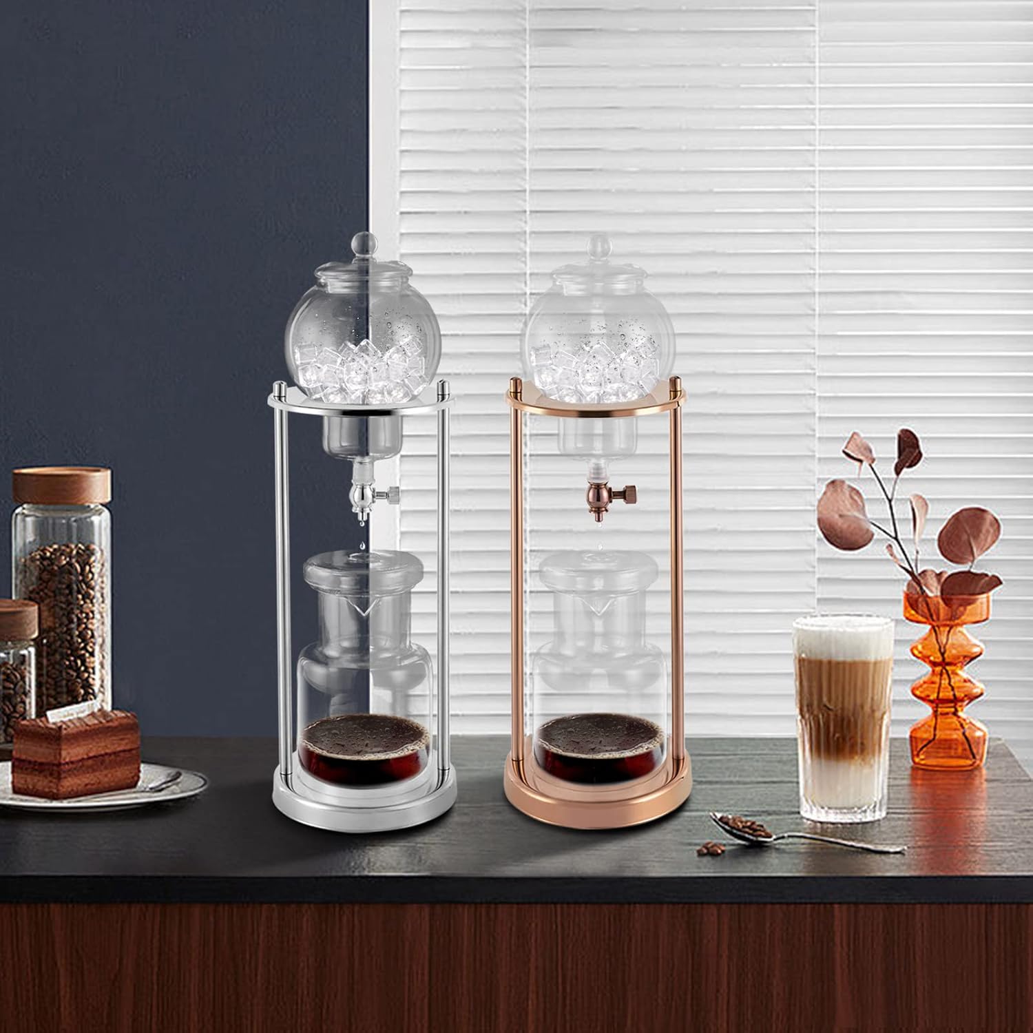 Ice Cold Brew Dripper Coffee Maker, 600 ml Luxury Iced Coffee Maker, Dripper Coffee Maker, Iced Coffee Maker for Kitchen Home Office Cold Brew Maker