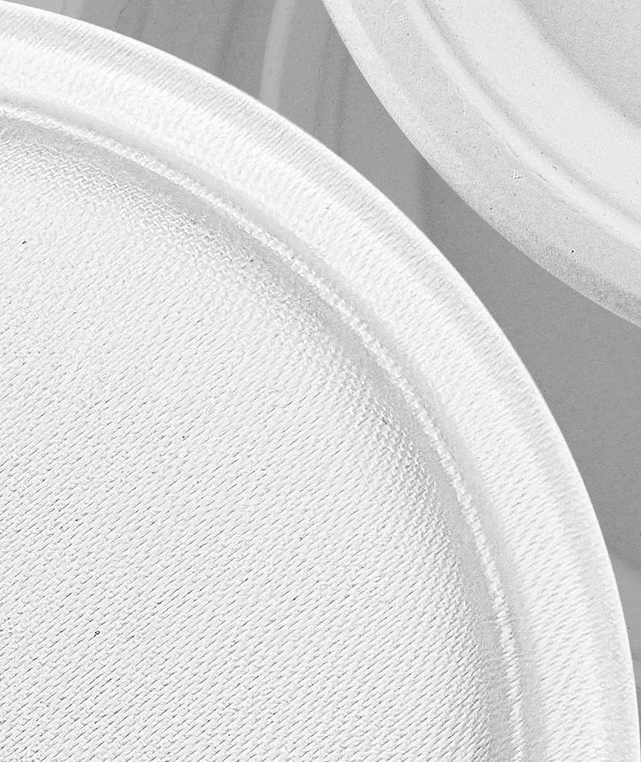9 Inch Oval Plates [500-Value Pack] - Sustainable and Heavy-Duty Compostable Paper Plates, Natural Sugarcane Bagasse Biodegradable Plate, white