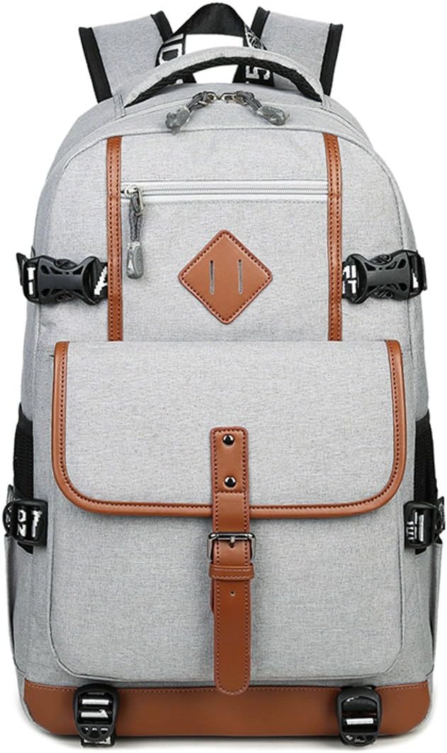 UGOOO Oxford School Bag Waterproof Hiking Backpack Cool Sports Backpack 15.6 Inch Laptop Bag (Grey)