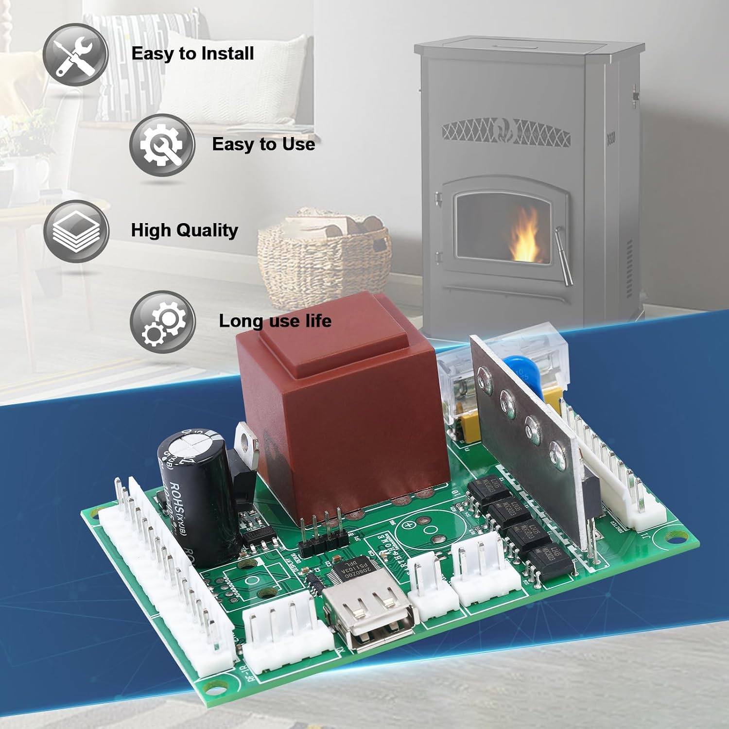 Plug and Play Circuit Control Board SRV7079 050 for PelPro and Pleasant Hearth PH35PS Models Enhances PelPro Replacement Circuit Board