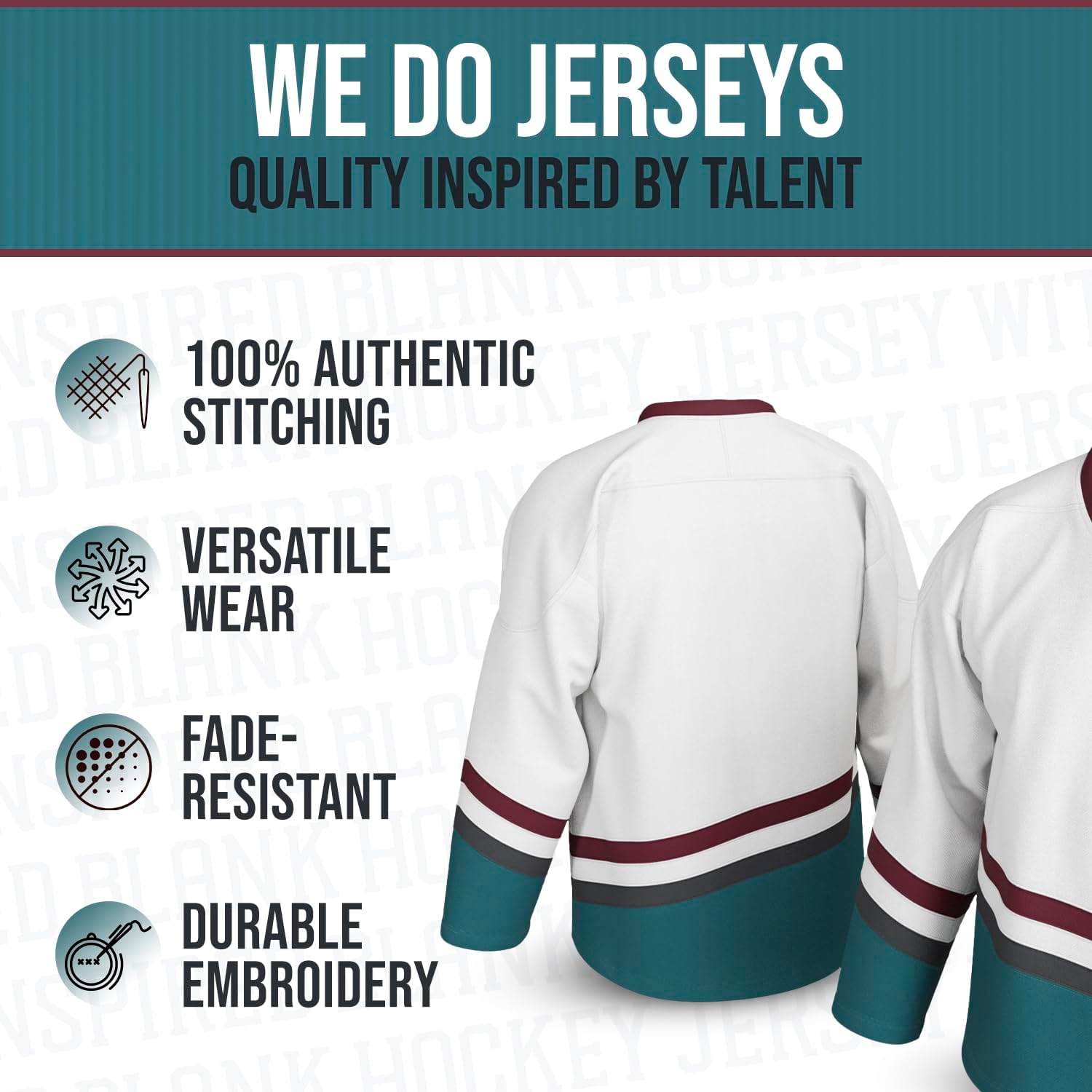 Ducks Inspired Blank Hockey Jersey with Stripes – Authentic Stitched, Breathable & Durable Polyester – Sizes S-5xl - Image 4