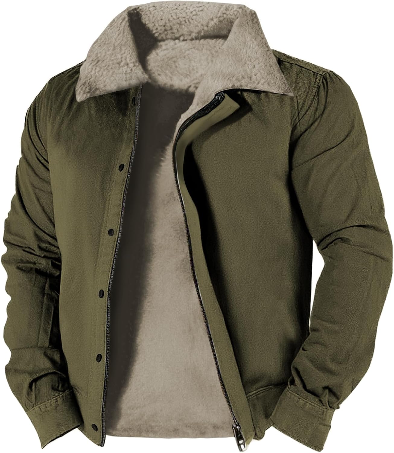 Western Jackets For Men 2025 Casual Long Sleeve Sherpa Fleece Vintage Ethnic Print Fashion Cowboy Warm Zip Up Coats