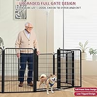 Vista 2 de Corralito para perros, 40 pulgadas, 8 paneles, valla para perros con puerta extra ancha, corral para mascotas anti-tropiezos, corral para perros a