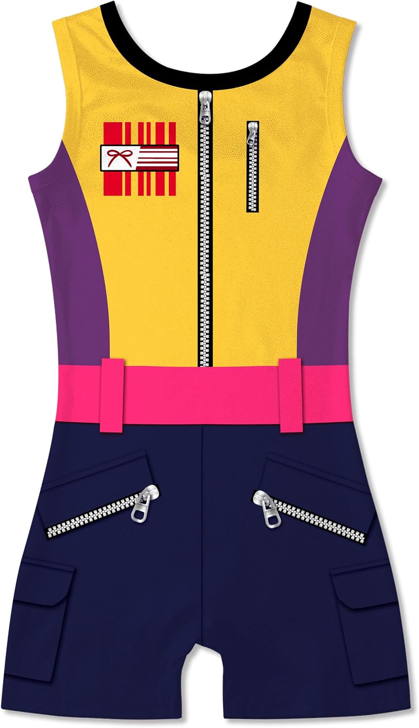 Funnycokid Gymnastics Leotards for Girls with Shorts Dance Unitard 3-10Y image 4