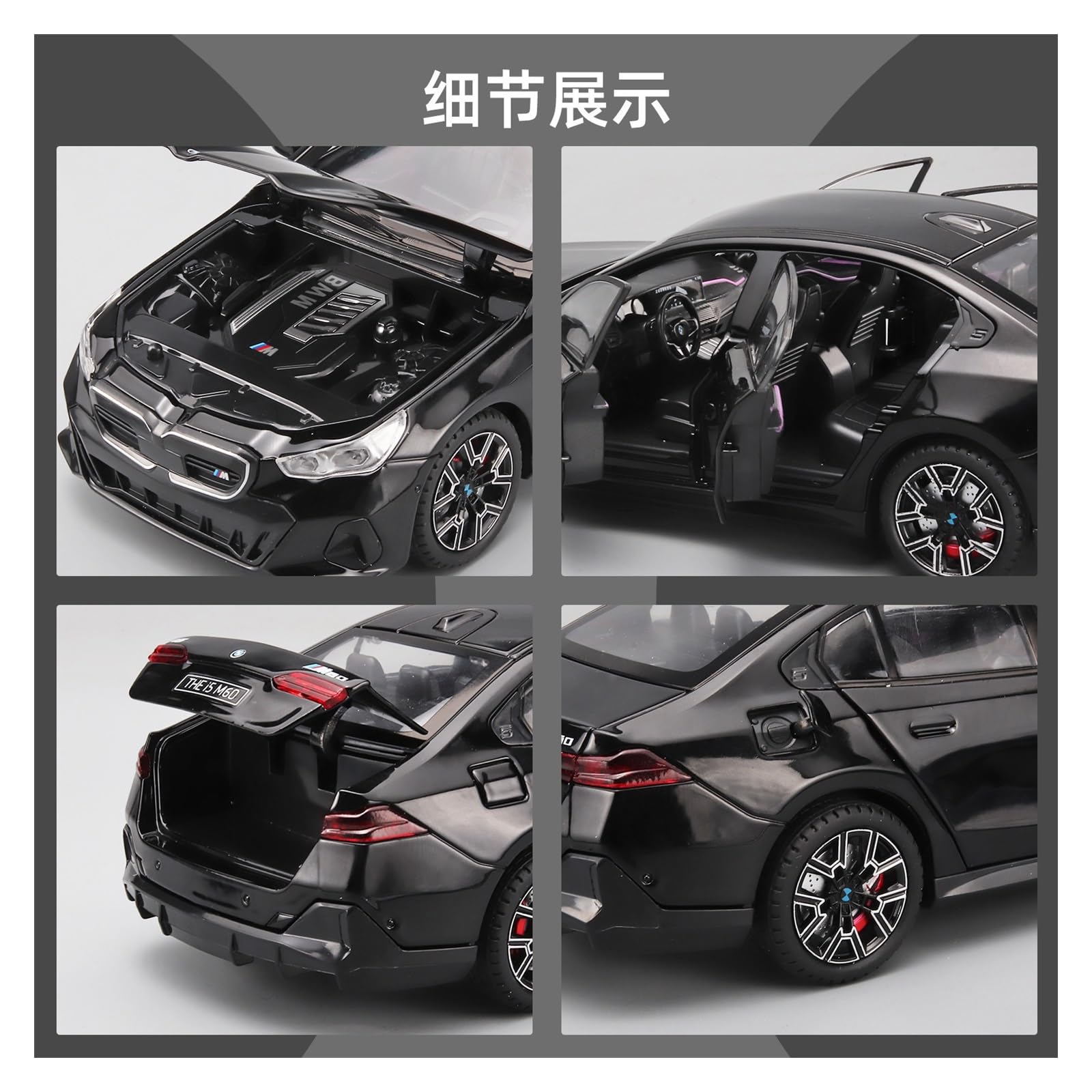 Metallo Scala Replica 1 24 Per BMW Nuova Serie 5 I5M60 Imitazione Reale Lega Modello Di Auto Mini Giocattoli Decorazione Desktop Hobby Veicoli Giochi Set(Blu)