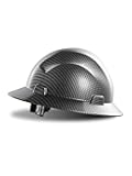LANON Full Brim Hard Hat, OSHA Construction Work Approved, Premium Charcoal Gray Design, FRP Safety Helmet with 4 Point Adjustable Ratchet Suspension, Class C