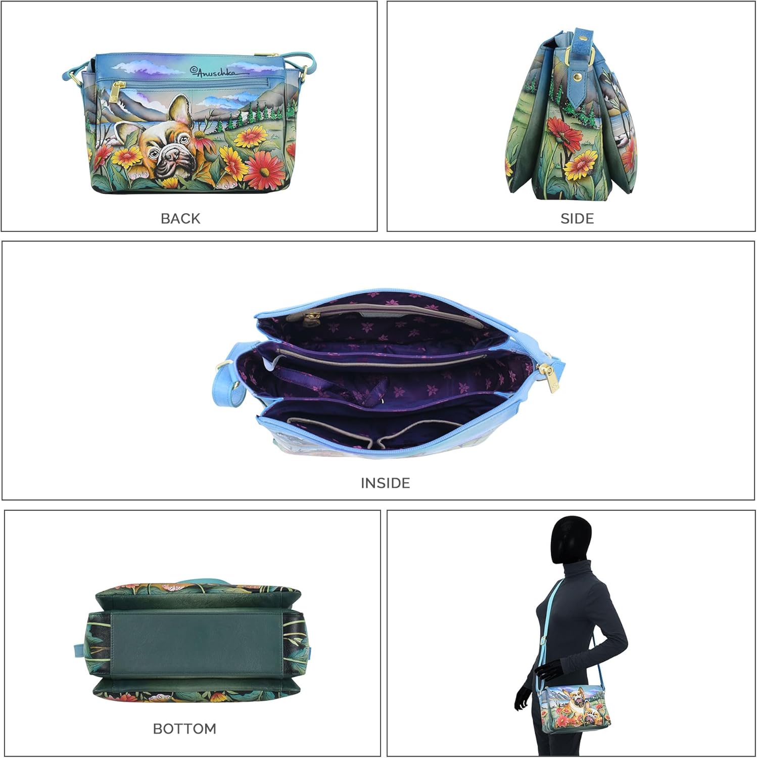 Anuschka Women's Original Hand-Painted Genuine Leather Organizer Crossbody - Image 4