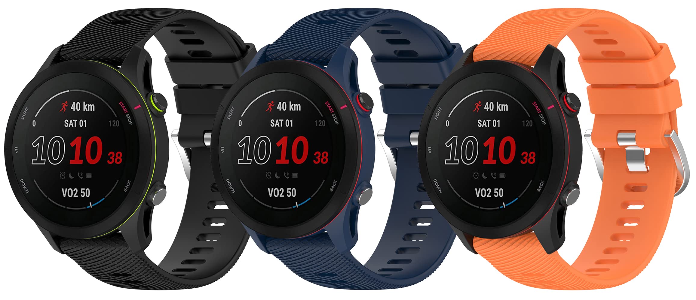 3 Pack Bands Compatible with Garmin Forerunner 255 Watch Band Accessories(not for the 255S) Silicone Strap 22mm-image-42