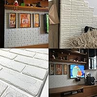 Vista 4 de ECYC Ltd 10 paneles de pared de ladrillo 3D de 11.81 x 11.81 pulgadas, autoadhesivos, papel tapiz impermeable extraíble para sala de estar, 03