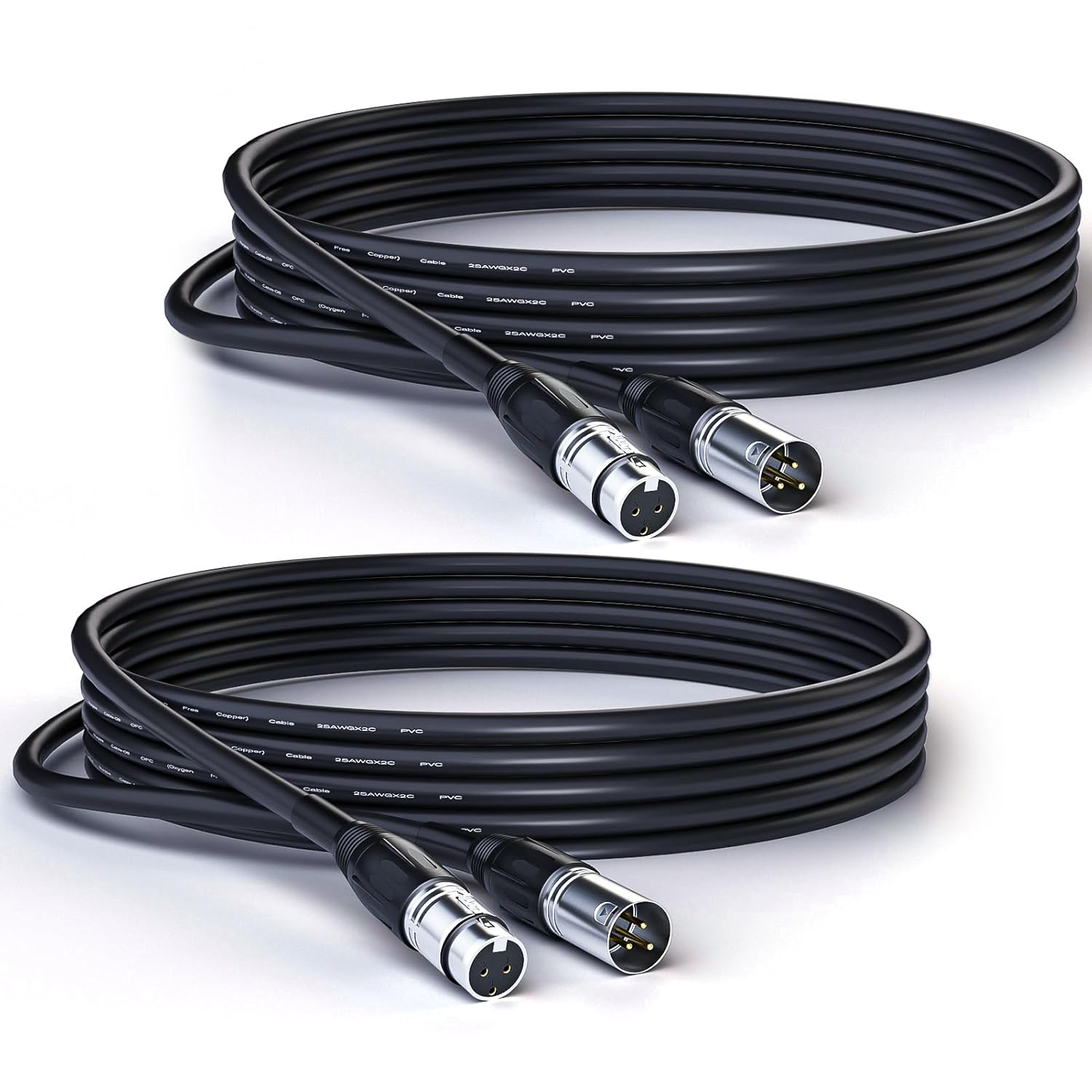 3-pin Balanced XLR Microphone Cable Male to Female, OFC Wire，Balanced XLR Cable Suitable for Speaker Systems, Radio Station and More XLR-BLFM-S (50Feet, 1Pack)