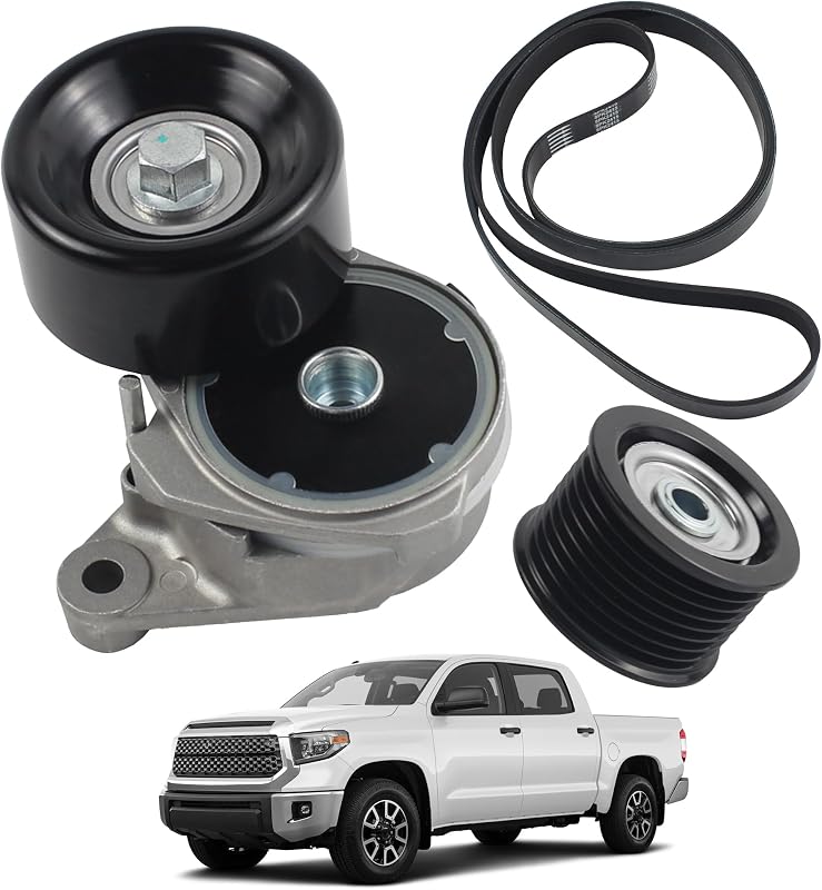 Kit de tensionador, polia guia e correia serpentina YzusGomumu para Toyota e Lexus – Conjunto com 3 peças