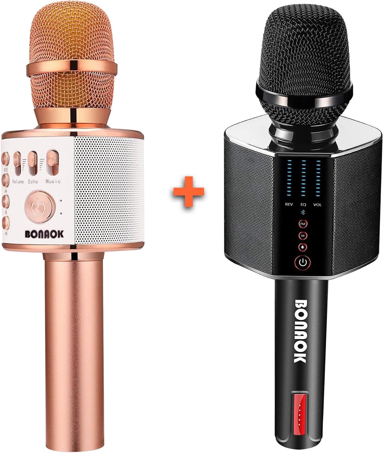 BONAOK Q37 and G50 Bluetooth Wireless Karaoke Microphone Portable Handheld Mic with