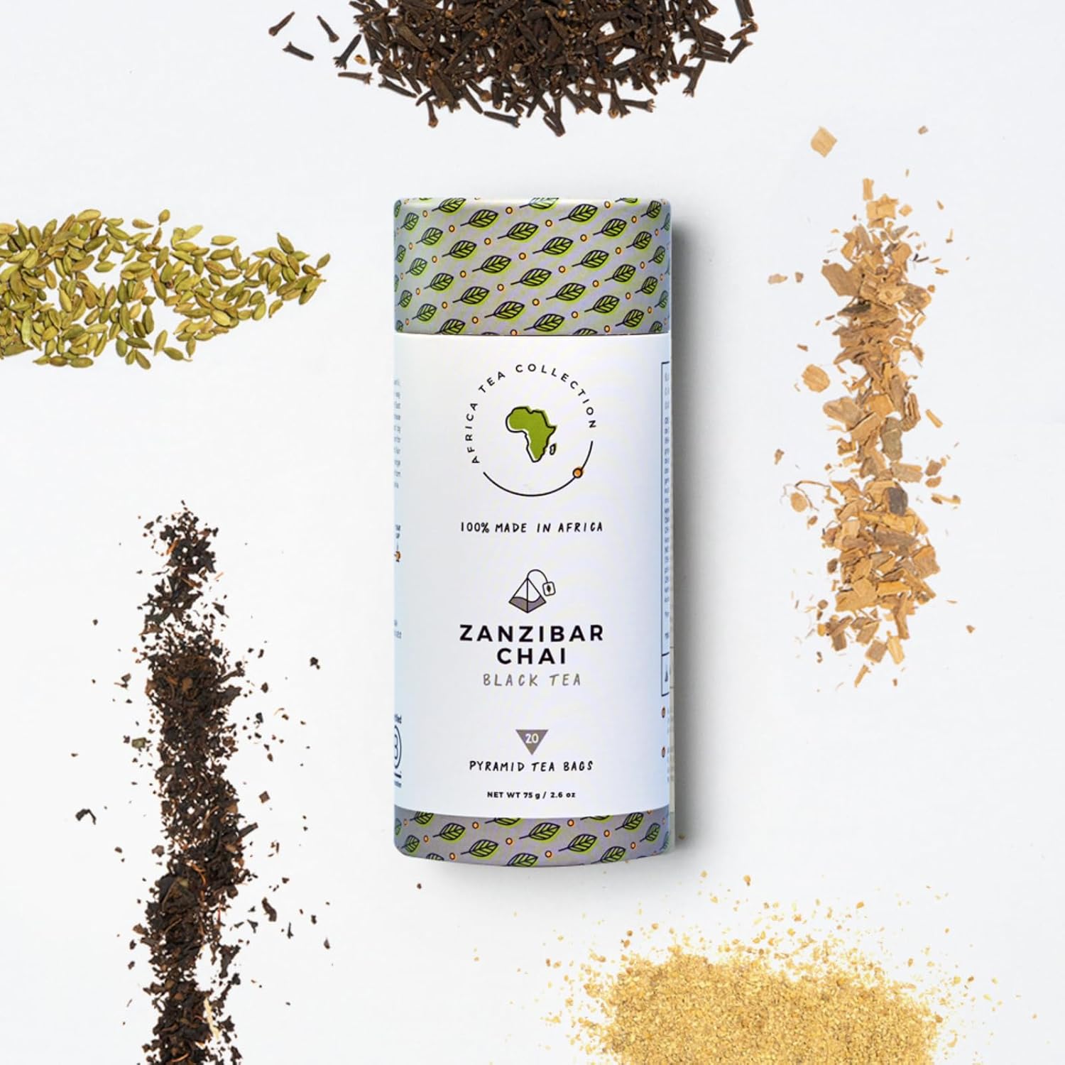 Kazi Yetu - Gift Set Bundle - 100% Ethically Sourced Natural Herbal, Green, & Black Tea - Gift Box Set - Biodegradable Pyramid Bags - Africa Collection – 60 Bags Total