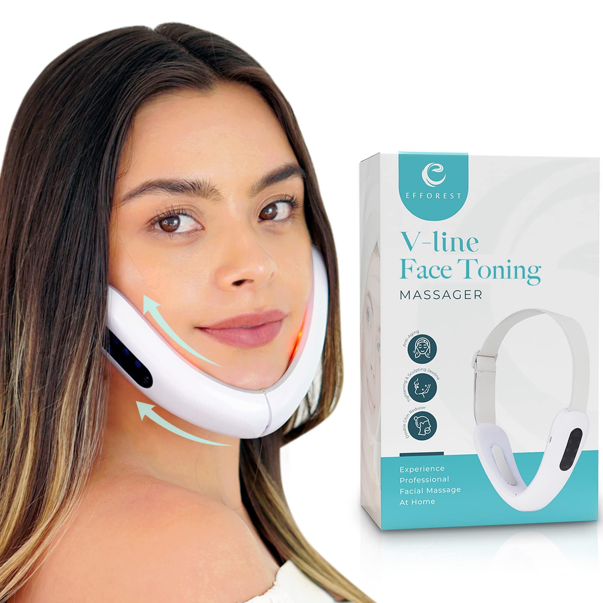 Efforest V-Line Electric Face Massager | Double Chin Reducer Machine | Face Fat Reducer V-Face Beauty Device | Double Chin Eliminator | EMS Face Lift Device Double Chin Remover | Face Slimming Device