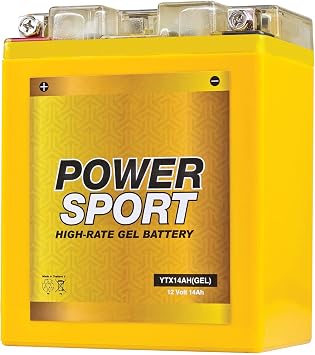 ExpertPower YTX14AH Gel Motorcycle Battery 14Ah 210 CCA 12 Volt Battery Replacement for Sportsman, OCTANE, Scout, CTX14AH-BS, CB14A-A2, YB14A-A2, Sealed Gel Technology Atv Batteries