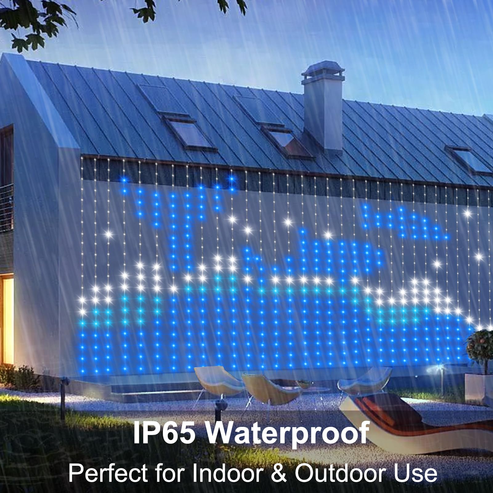CCILAND Smarte 800LED-Vorhanglichter, 6,8 m x 3 m, mit App-Programmierbar, Farbwechsel, dynamische DIY-Vorhang-Lichterkette, Musik-Synchronisation für Weihnachten, Innen- und Außenbereich