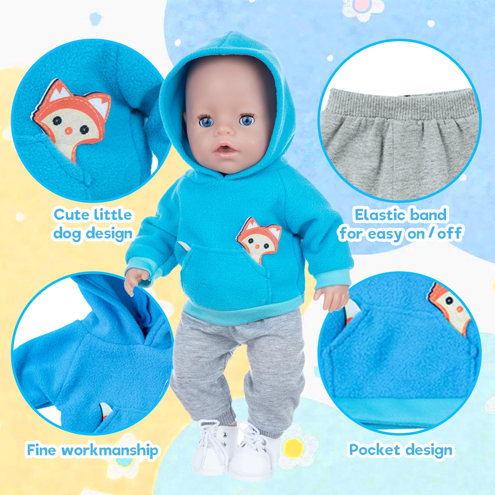 Acheter Ensemble de vêtements pour poupée Reborn de 46 cm Acheter Ensemble de vêtements pour poupée Reborn de 46 cm