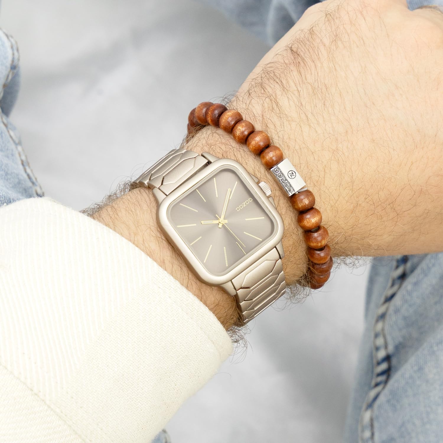 Oozoo Timepieces Unisex Uhr - Armbanduhr Unisex mit Edelstahlarmband | Hochwertige Uhr für alle - Edle Analog Unisexuhr in quadratisch