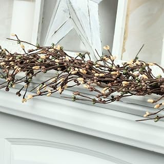 Factory Direct Craft Rich Coffee Bean Pip Berry Garland Pip Berries Garland in Warm Autumn Colors for Fall Decorations, Autumn Weddings and Thanksgiving Displays