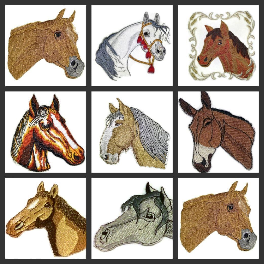 Custom and Unique Horse Face [ Horse Face] Embroidered Iron On/Sew Patch [4" x4.5"]Made in USA]
