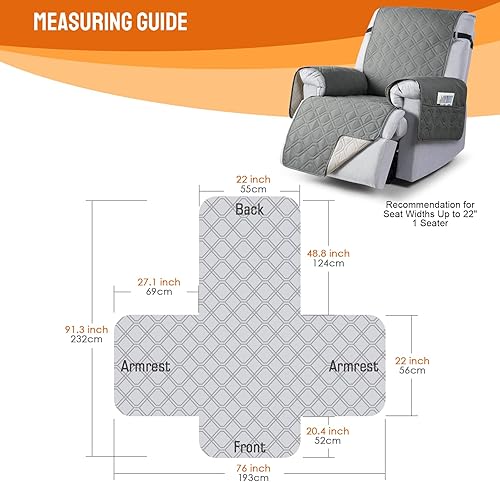 Miniatura 261 de VANSOFY Fundas 100% impermeables para sillas reclinables, antideslizantes, para sillas reclinables, protector de muebles, funda lavable con Negro