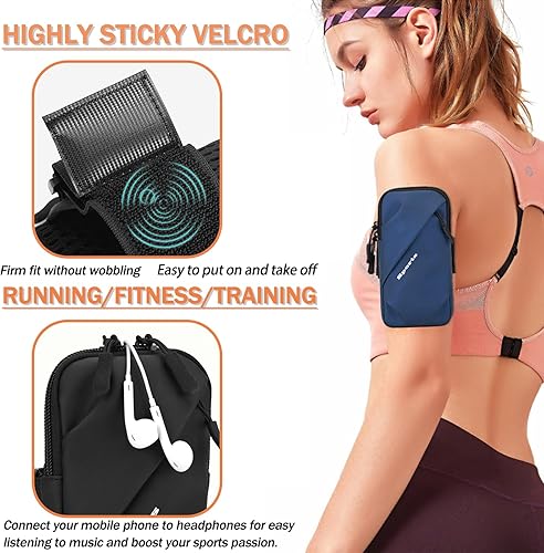 Miniatura 4 de Muñequera para teléfono celular, ajuste universal, resistente al agua, transpirable, soporte para teléfono para correr, ciclismo, escalada,