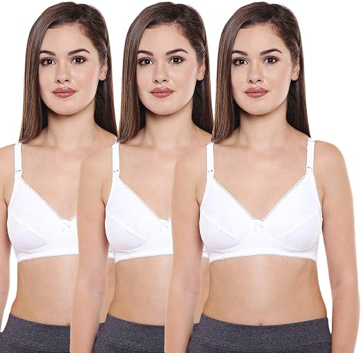 BODYCARE Women's Maternity/Feeding Bra (White, 40) - Pack of 3