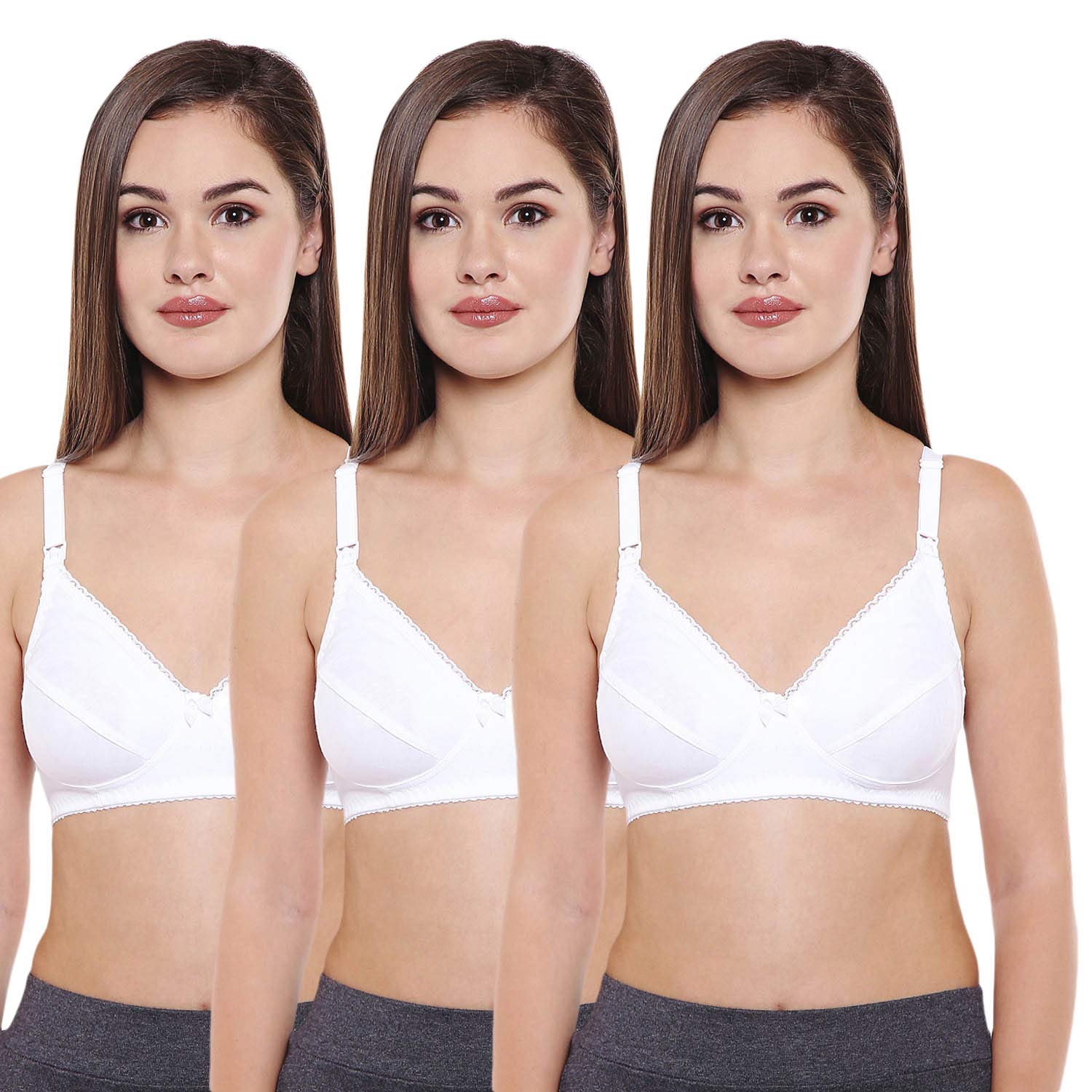 bodycare Women's Maternity/Feeding Bra (White, 40) - Pack of 3-picture-45