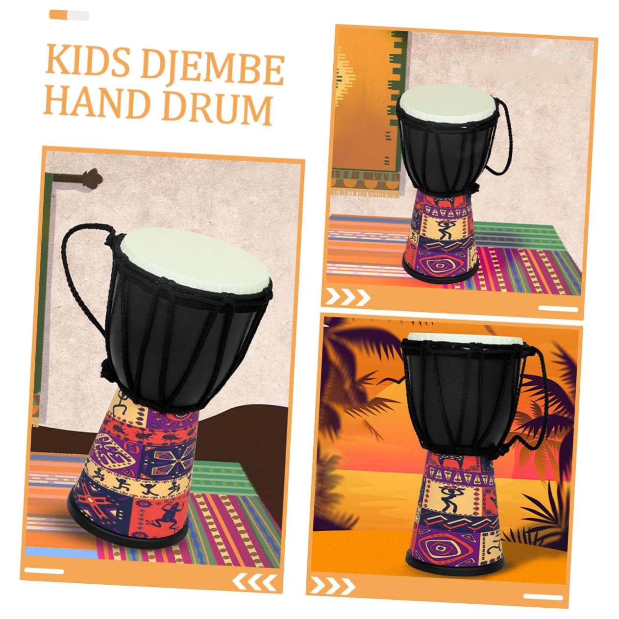 Alasum Djembé para Principiantes de Mano Africano Instrumento Musical para Bolsa para Principiantes