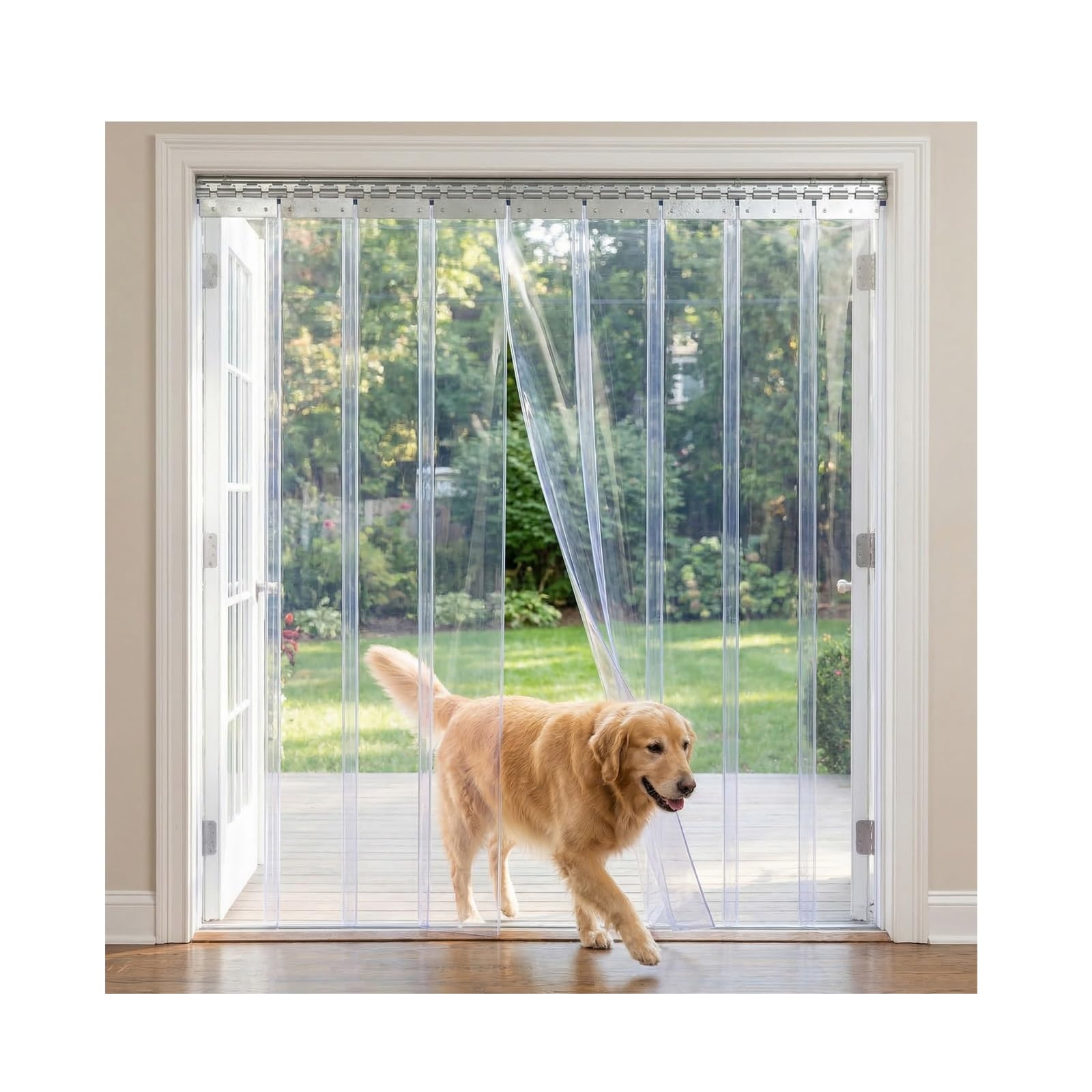 Kit de rideau en PVC robuste de 1,7 mm d'épaisseur pour porte d'entrée, congélateurs et glacières, entrepôt industriel, dimensions : 225 x 300 cm (l x H)