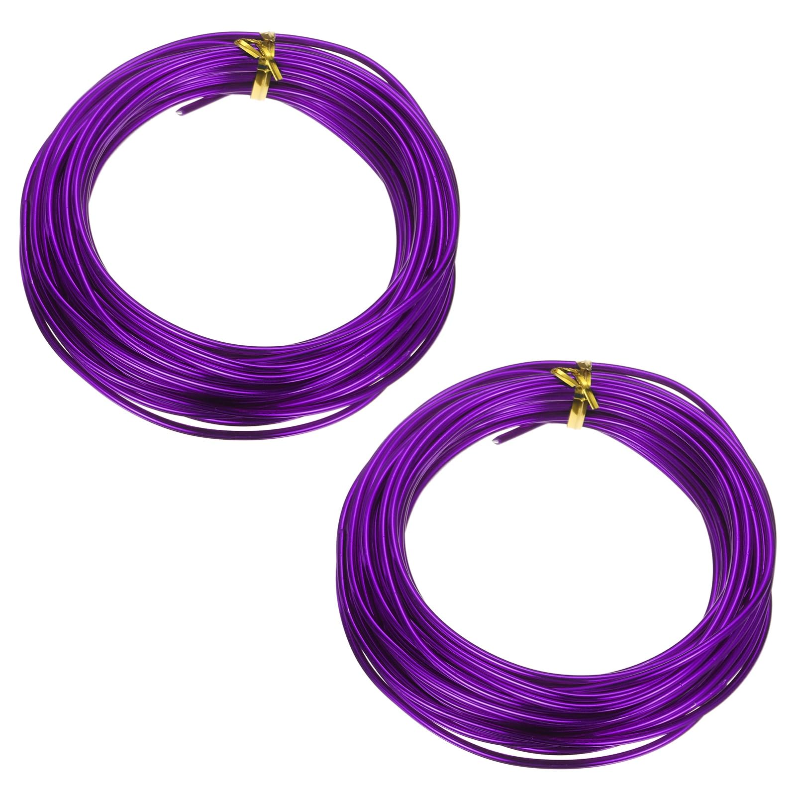 sourcing map 2 Roll Bonsai Wire 2.5mm Each Roll 32.8ft (10m) Anodized Aluminum Bonsai Wire for Gardening Tree Branch Fixing DIY Crafting, Purple