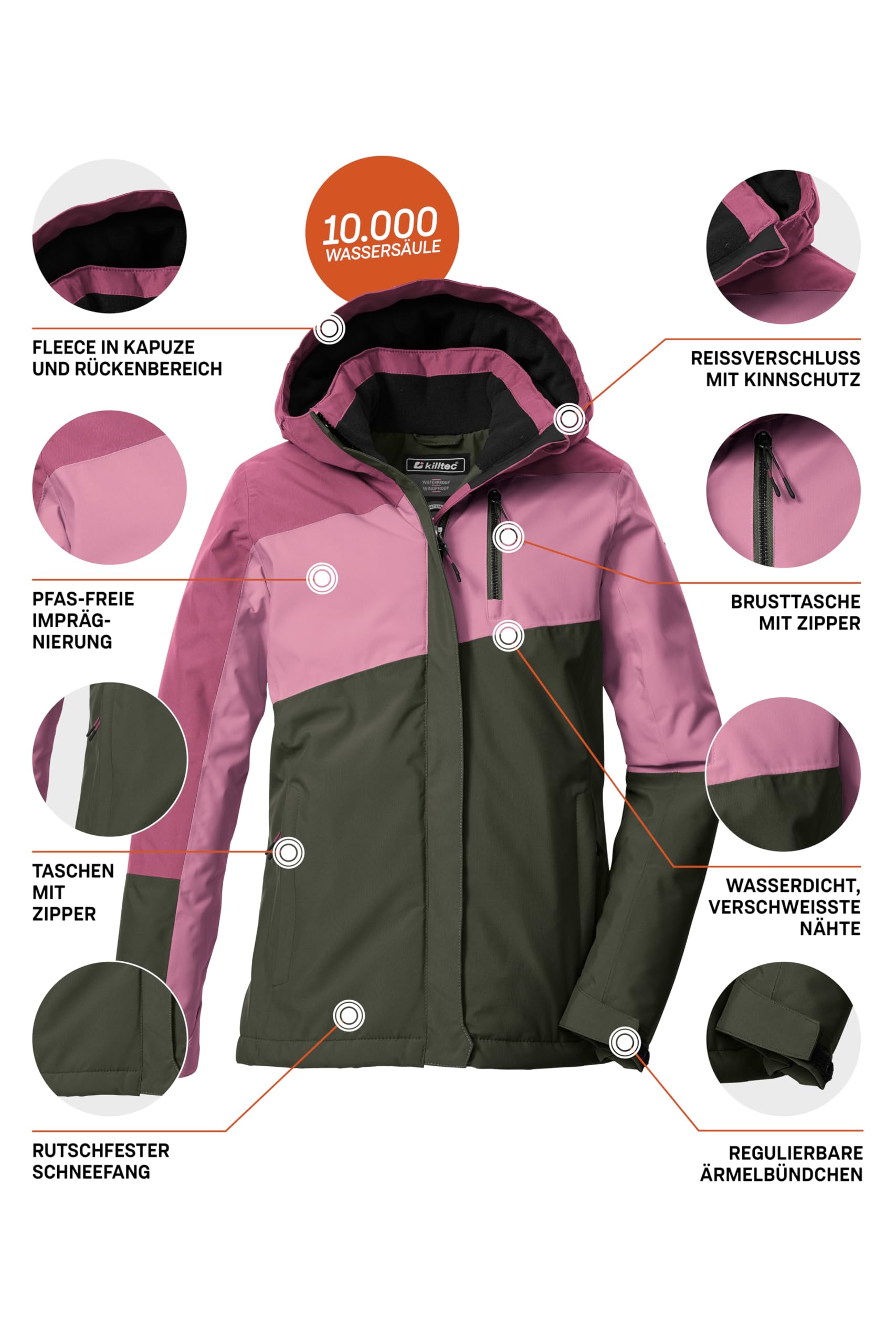 Killtec Kow 218 Grls Jckt Chaqueta funcional/chaqueta de exterior con capucha y protección contra la nieve Niñas