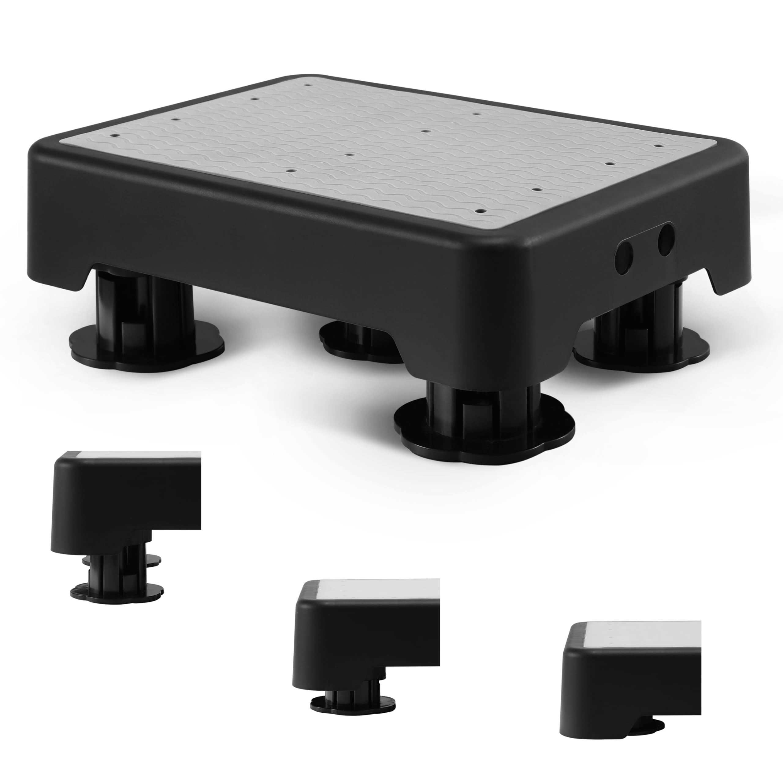 Photo 1 of COOL-ANGLE Adjustable Step Stool for Adults & Seniors, 650LBS Heavy Duty Bed Step for High Beds, Non-Slip Wide Safety Platform, Portable Foot Stool Assist for Kitchen, Car SUV, Bathtub & Bedside, Grey