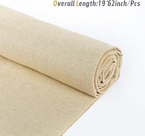Miniatura 4 de Caydo 3 piezas de tela de lino de gran tamaño para manualidades de ropa, decoración de macetas y mantel, 62 x 19 pulgadas