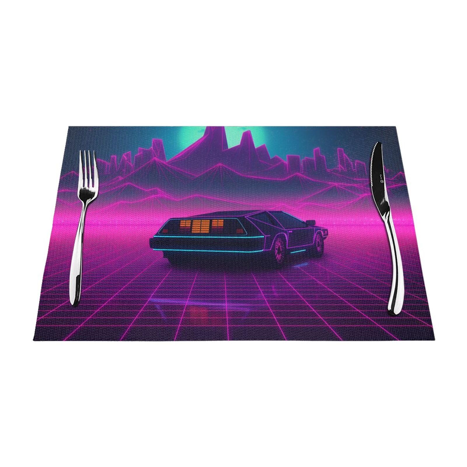 Sets de table tissés résistants à la chaleur Retrowave haut de gamme pour votre maison